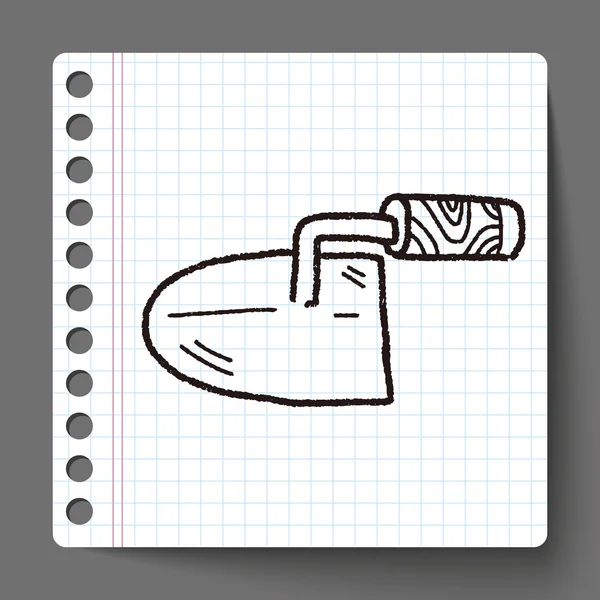 Cement trowel doodle — Stock Vector