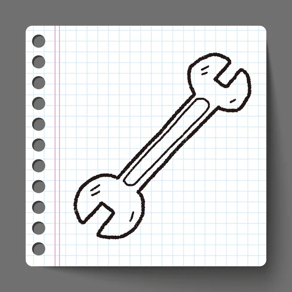 Doodle γαλλικό κλειδί — Διανυσματικό Αρχείο