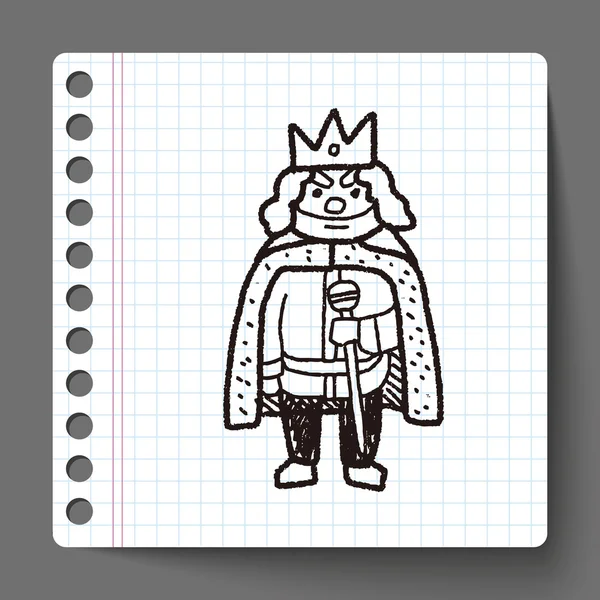 Král doodle — Stockový vektor