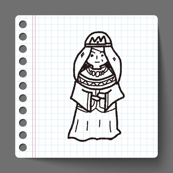 Queen doodle — Stock vektor