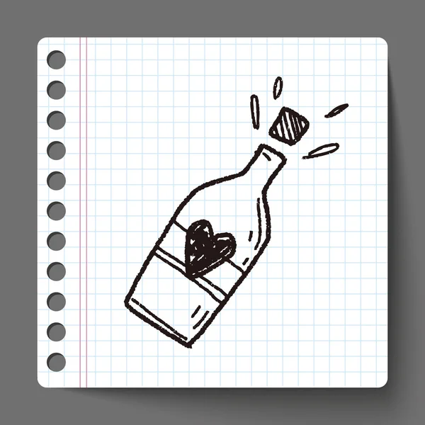 Doodle de vinho de casamento —  Vetores de Stock