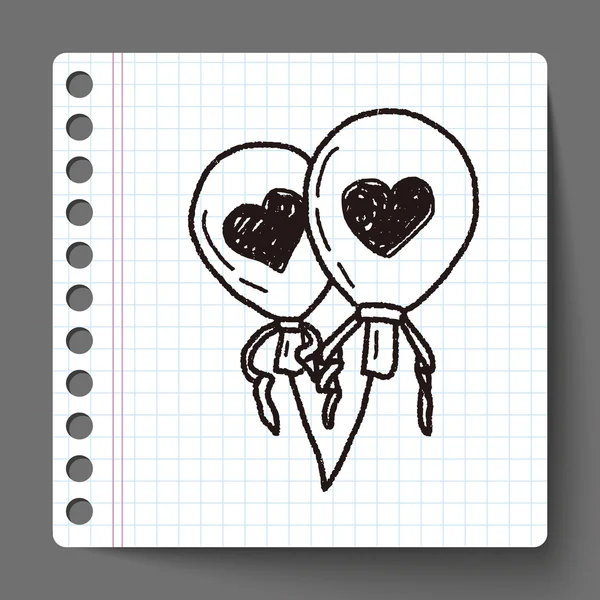 Amor doodle balão —  Vetores de Stock