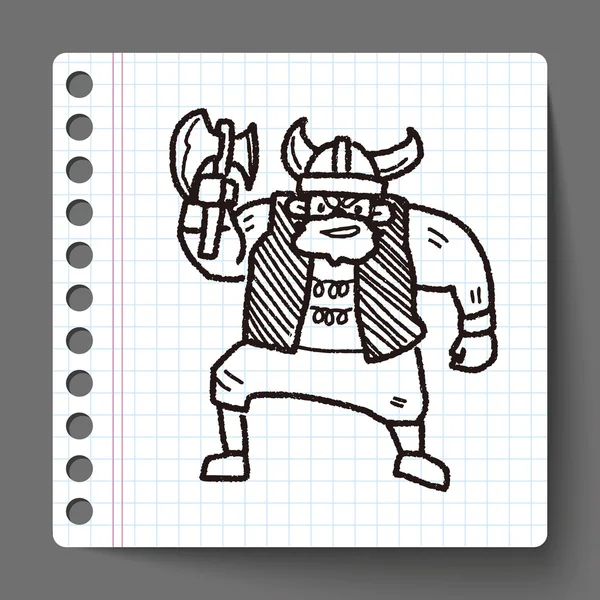 Viking doodle — Stockový vektor