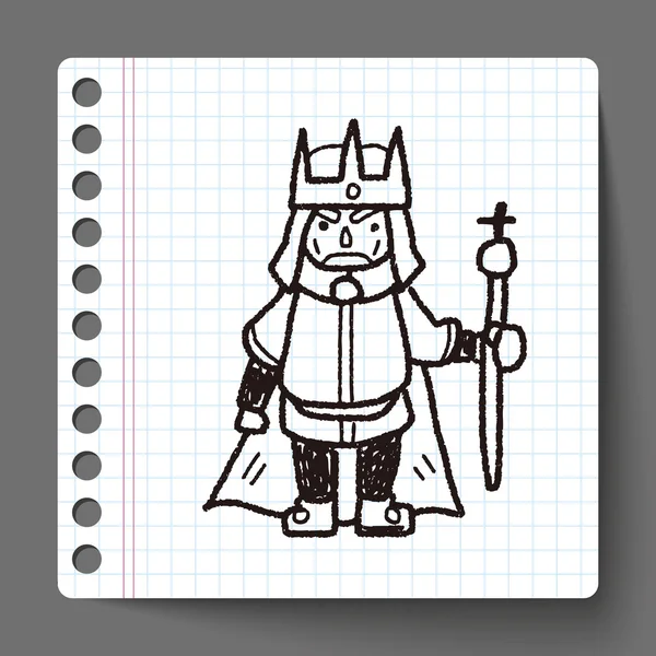 Koning doodle — Stockvector