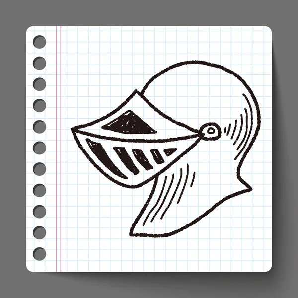 Şövalye kask doodle — Stok Vektör