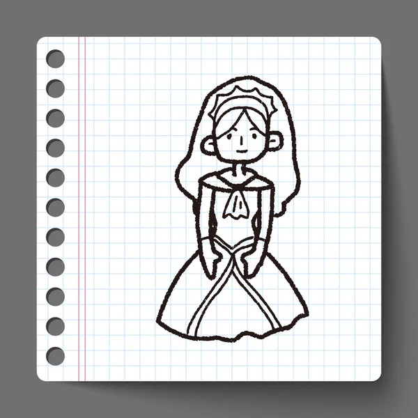 Doodle princesa — Vetor de Stock