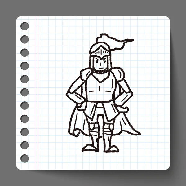 Cavaliere doodle — Vettoriale Stock