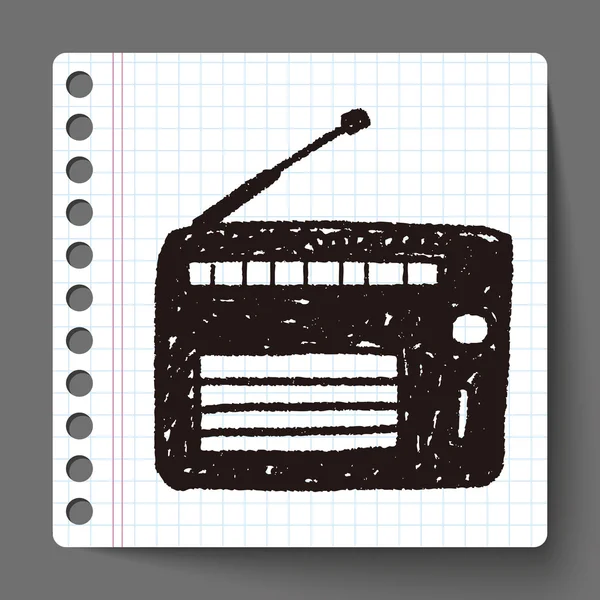 Dibujo de garabato de radio — Vector de stock