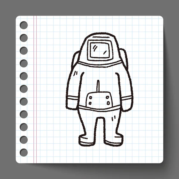 Astronot doodle — Stok Vektör