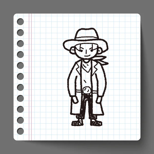 Cowboy doodle — Stockvector