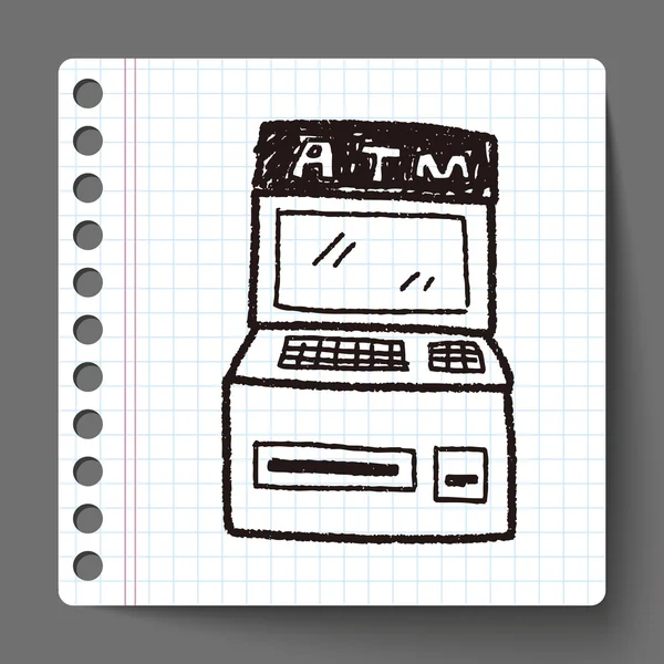 Atm-Doodle-Zeichnung — Stockvektor