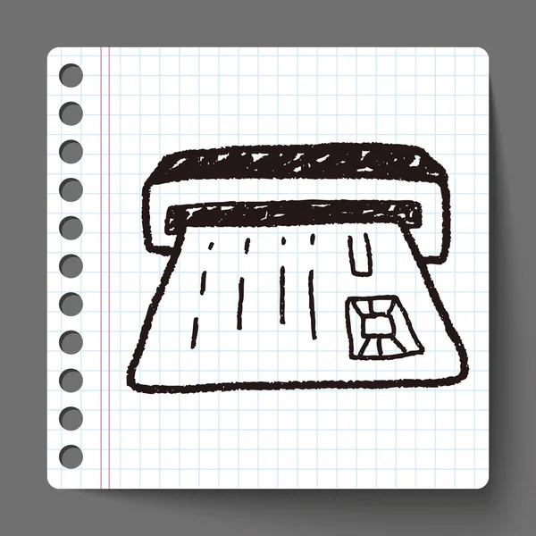 Desenho de doodle ATM — Vetor de Stock
