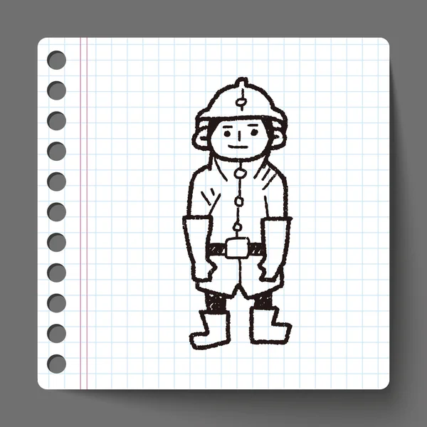 Feuerwehr-Doodle — Stockvektor