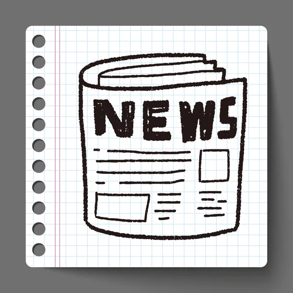 Doodle papel de noticias — Vector de stock