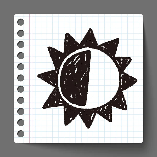 Doodle sol — Vetor de Stock