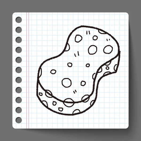 Wassen pad doodle — Stockvector