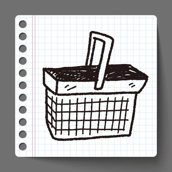 Doodle nákupní košík — Stockový vektor