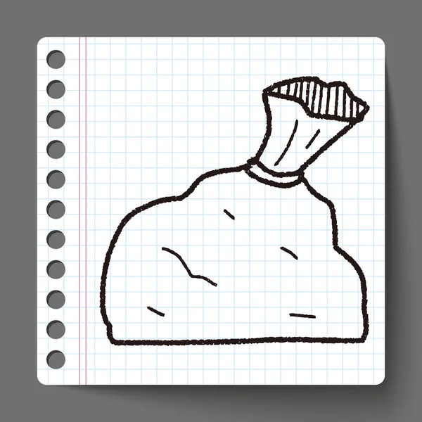 Odpadky pytle doodle — Stockový vektor