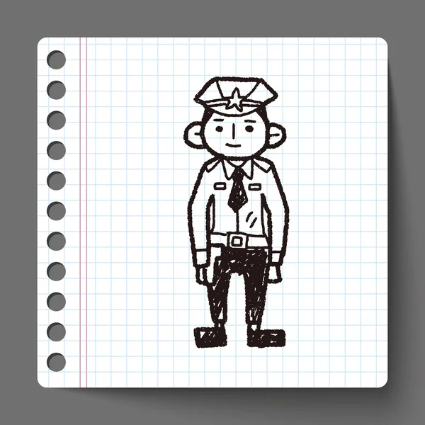 Policie doodle — Stockový vektor