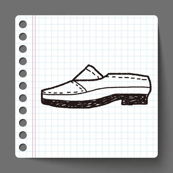 Chaussure en cuir doodle — Image vectorielle