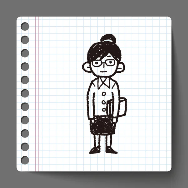 Öğretmen doodle — Stok Vektör