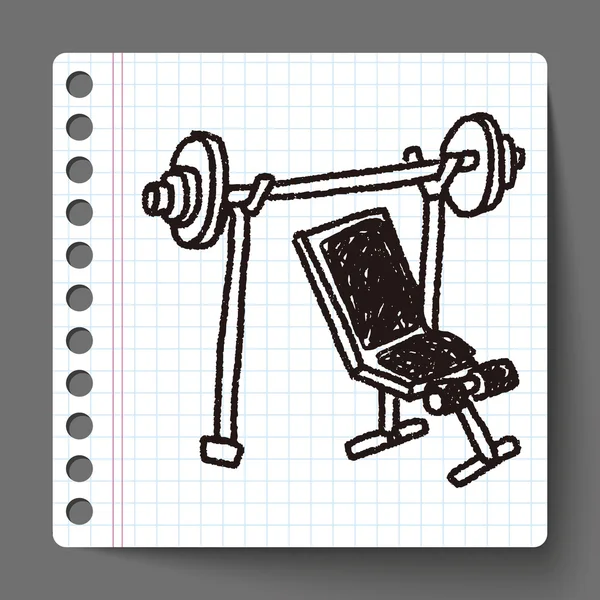 Garabato de fitness dumbbell — Vector de stock