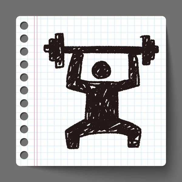 Weightlifting doodle — Stock Vector