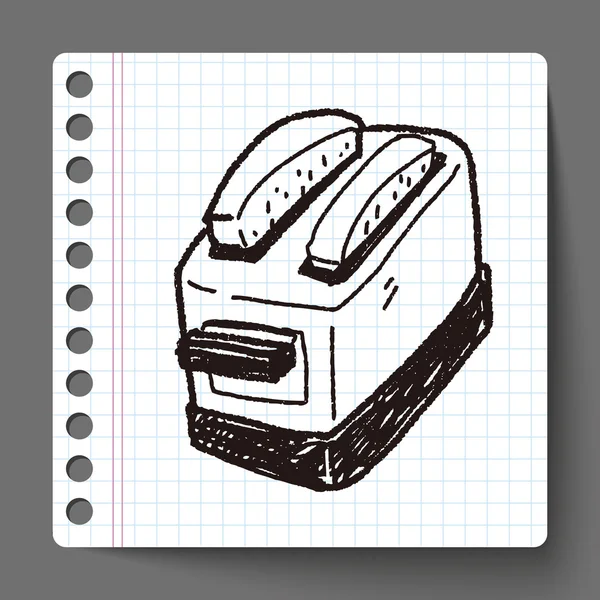 烤面包机涂鸦 — 图库矢量图片