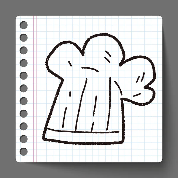 Doodle kuchař klobouk — Stockový vektor