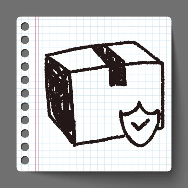 Caixa de transporte doodle — Vetor de Stock
