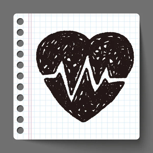 Heartbeat doodle — Stock Vector