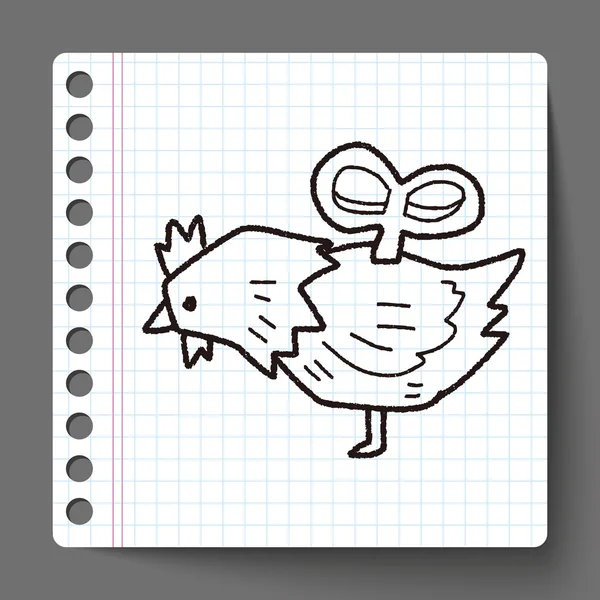Oyuncak tavuk doodle — Stok Vektör