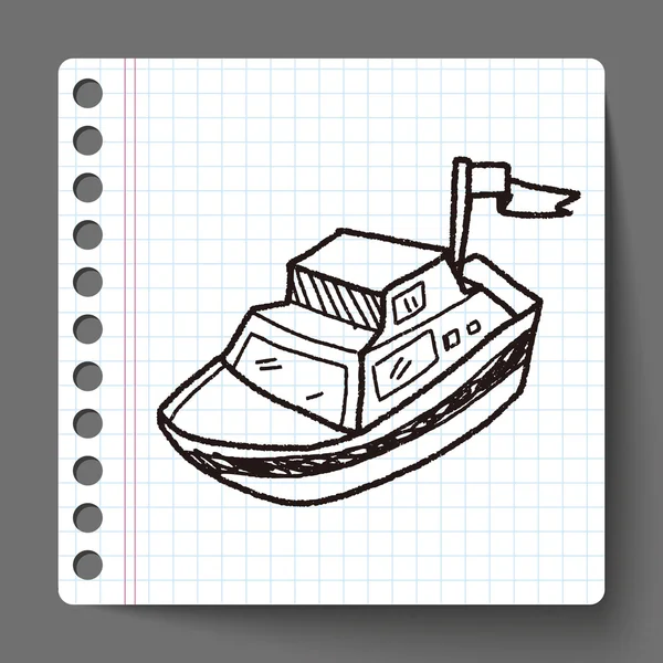 Båt doodle — Stock vektor