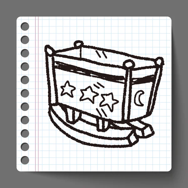 Dětská postel doodle — Stockový vektor