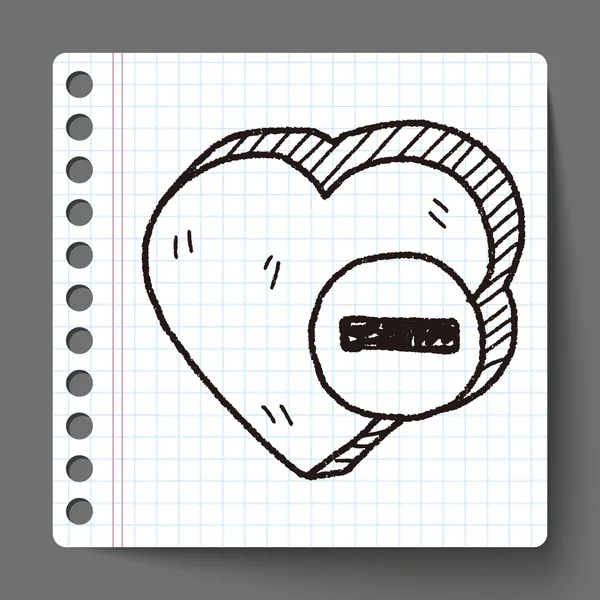 Coração como doodle —  Vetores de Stock