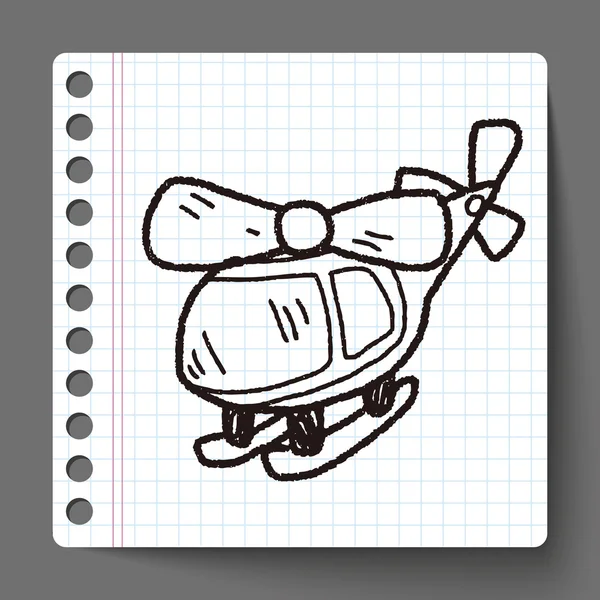 Helicóptero doodle — Vector de stock