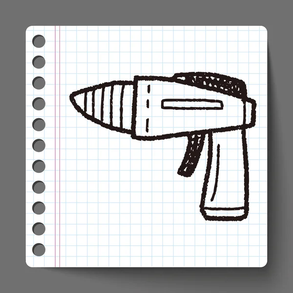 Doodle mit Spielzeugpistole — Stockvektor