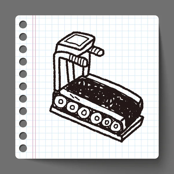 跑步机涂鸦 — 图库矢量图片