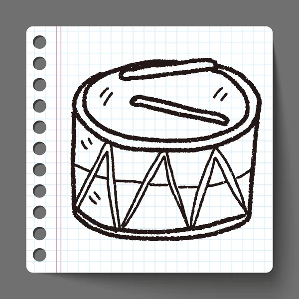 낙서 장난감 드럼 — 스톡 벡터