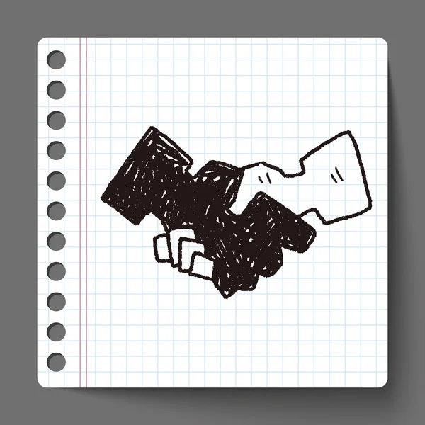 Handshake doodle — Stock Vector