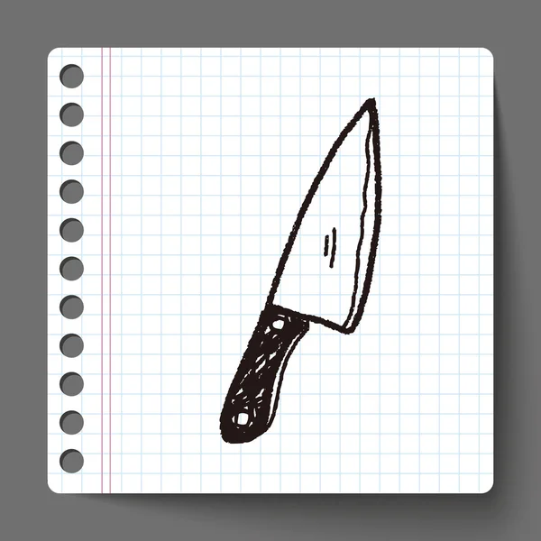 Couteau de cuisine doodle — Image vectorielle