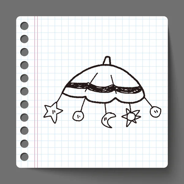 Vauva roikkuu doodle piirustus — vektorikuva