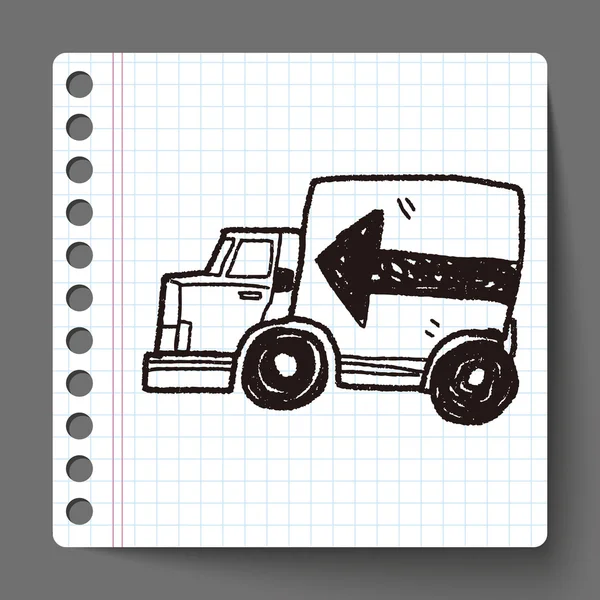 Doodle truk - Stok Vektor