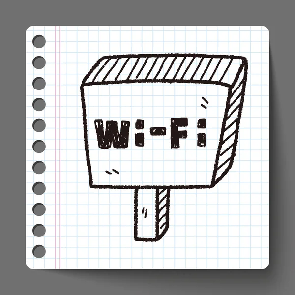 Doodle de prancha wifi — Vetor de Stock
