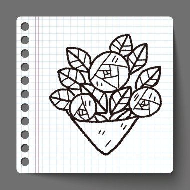 Gül çiçek doodle