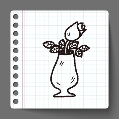 Gül çiçek doodle
