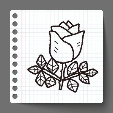 Gül çiçek doodle