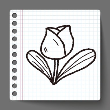 Paskalya dekorasyon çiçek doodle