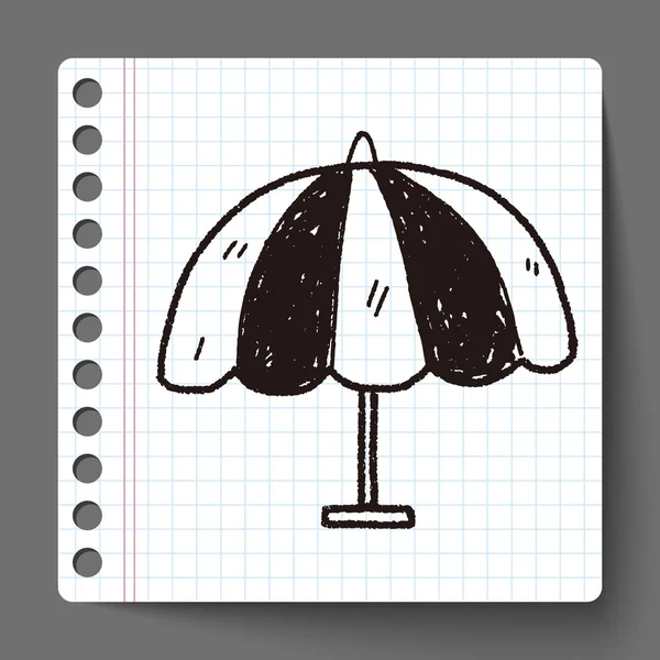 Parasol doodle rysunku — Wektor stockowy