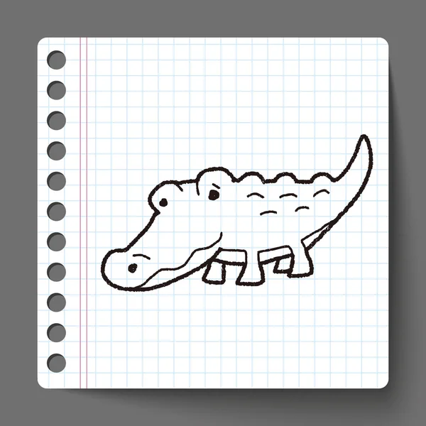 Krokodil-Doodle — Stockvektor